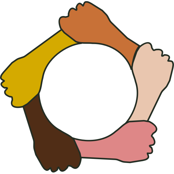 SVG Graphics of 5 hands forming a circle