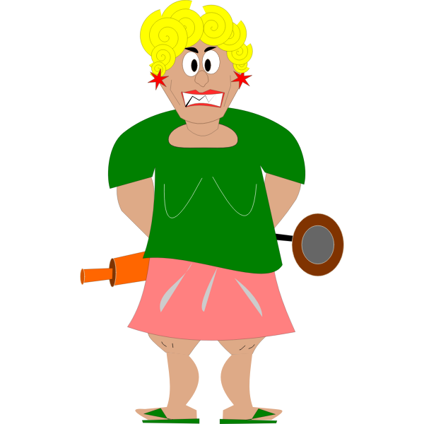 SVG Graphics of angry housewife with a rolling pin