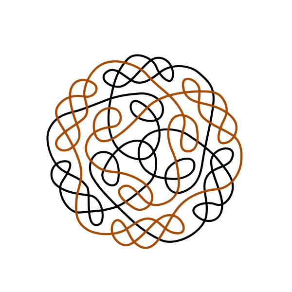 SVG Graphics of black and orange flower shaped Celtic knot