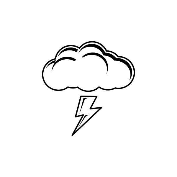 SVG Graphics of black and white thundering day sign