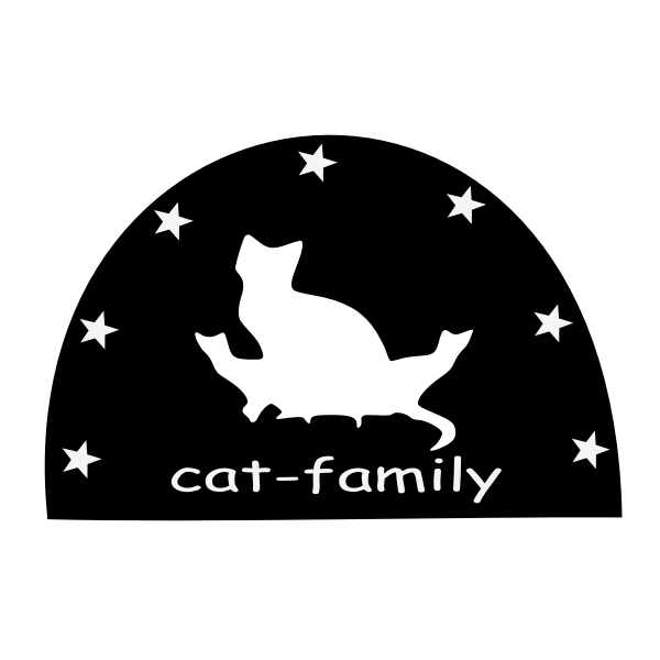 SVG Graphics of cat family logo in black and white