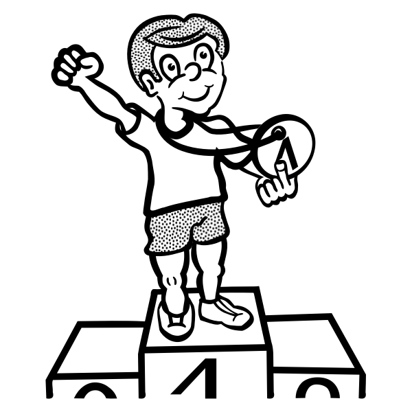 SVG Graphics of medal winner boy