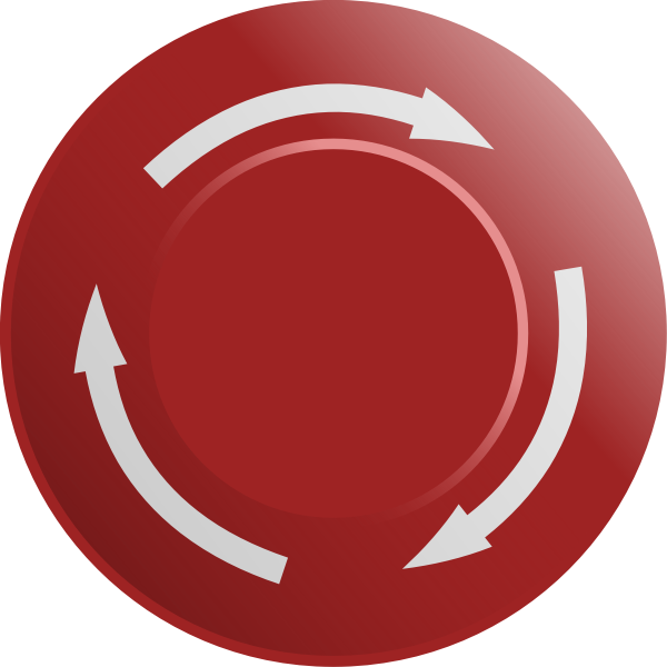 SVG Graphics of red stop button with three arrows