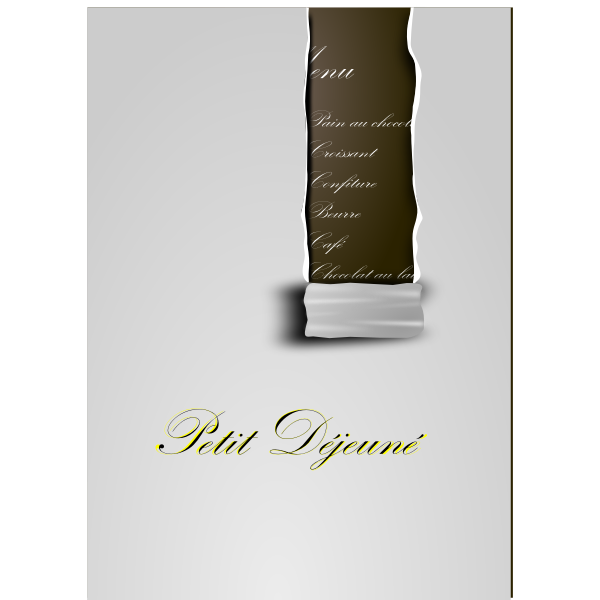 SVG Graphics of restaurant menu card