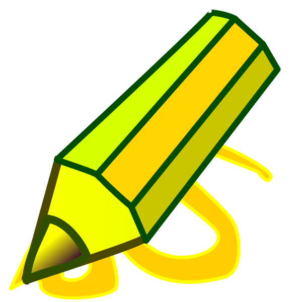 SVG Graphics of thick green and yellow pencil