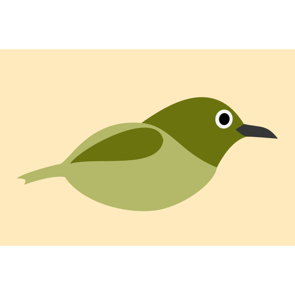 SVG Graphics of white-eyes bird without legs