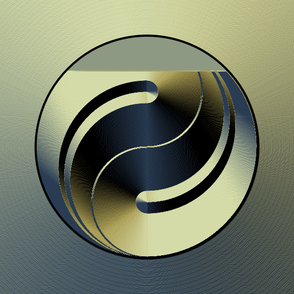 SVG Graphics of ying yang icon in gradual gold color