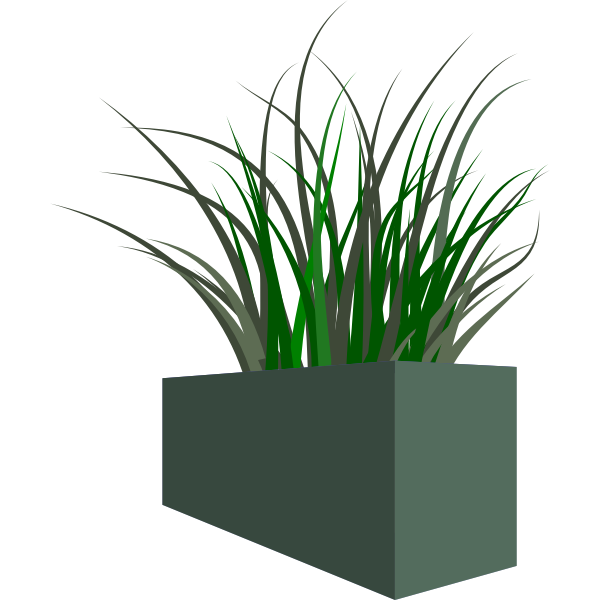 SVG Grass in square planter