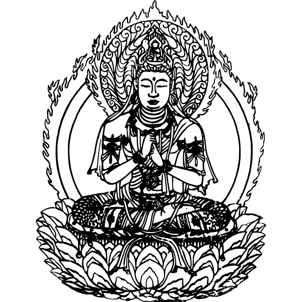 SVG Grave Buddha vector drawing