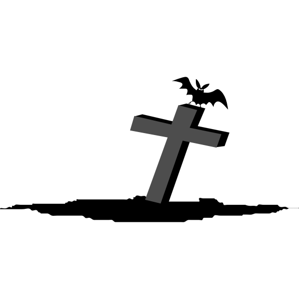 SVG Grave with bat vector image