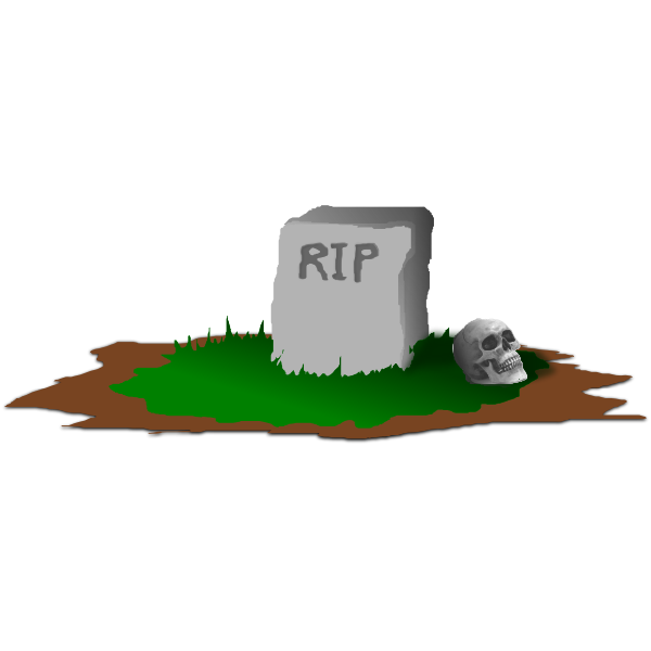 SVG Gravestone with skull vector graphics