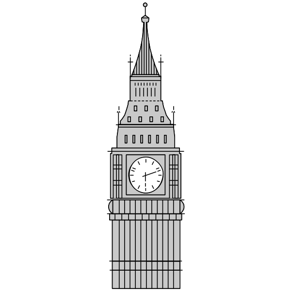 SVG Gray Big Ben image