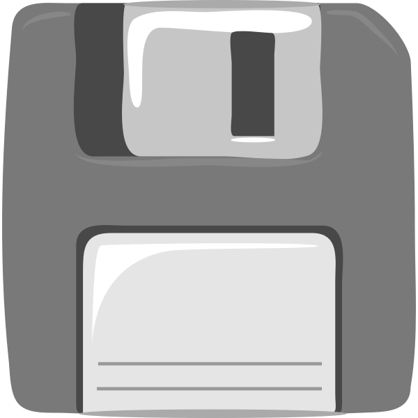 SVG Gray computer diskette vector clip art