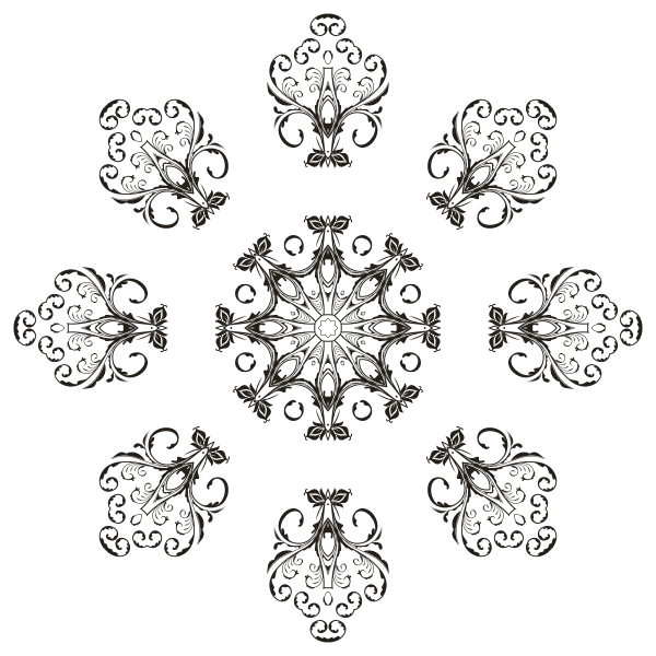 SVG Gray floral desing