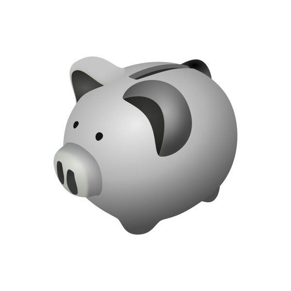SVG Gray piggybank vector image