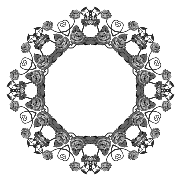 SVG Gray rose wreath