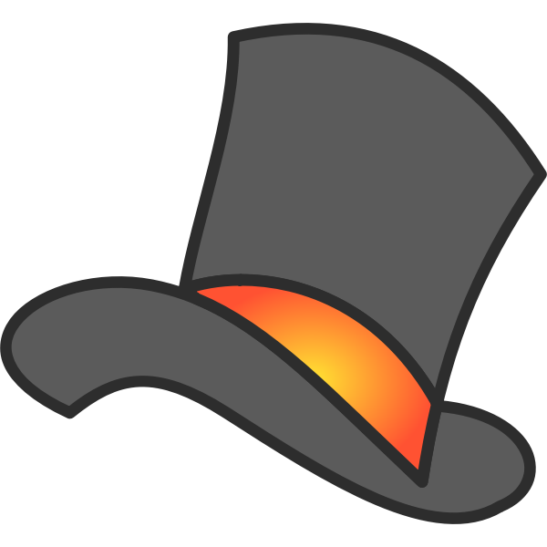 SVG Gray Yellow Orange Top Hat