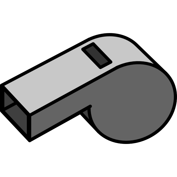 SVG Grayscale 3D whistle vector drawing