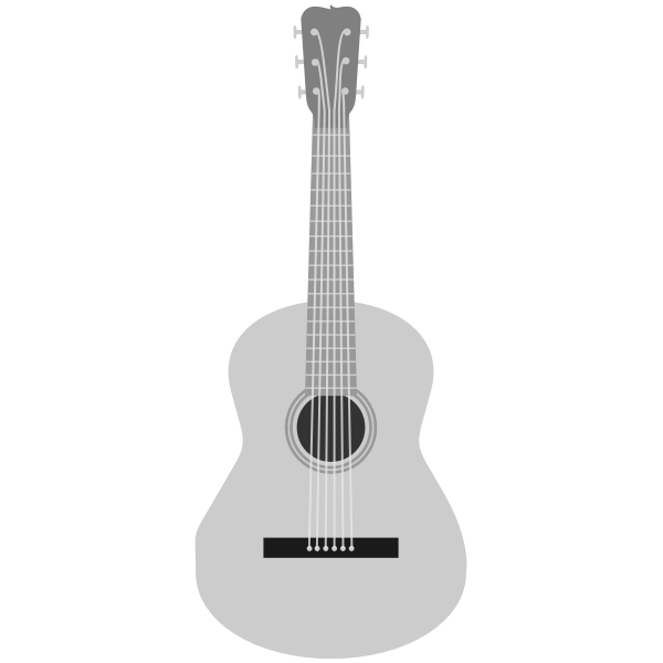 SVG Grayscale acoustic guitar vector image