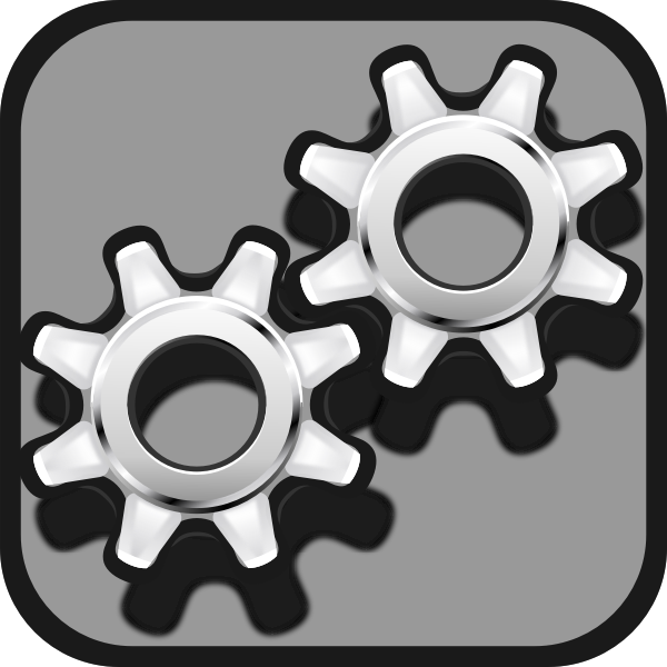 SVG Grayscale gear icon vector drawing