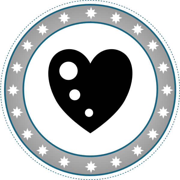 SVG Grayscale heart badge vector image