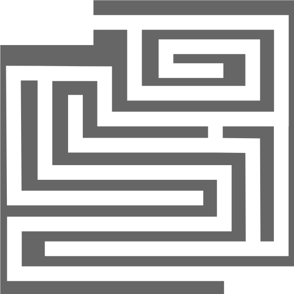 SVG Grayscale image of a short labyrinth
