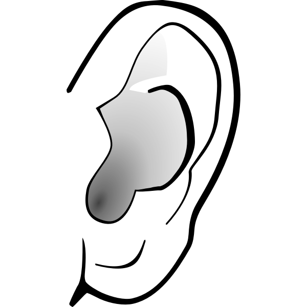 SVG Grayscale image of ear