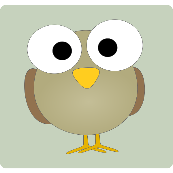 SVG Grayscale large eyed bird image