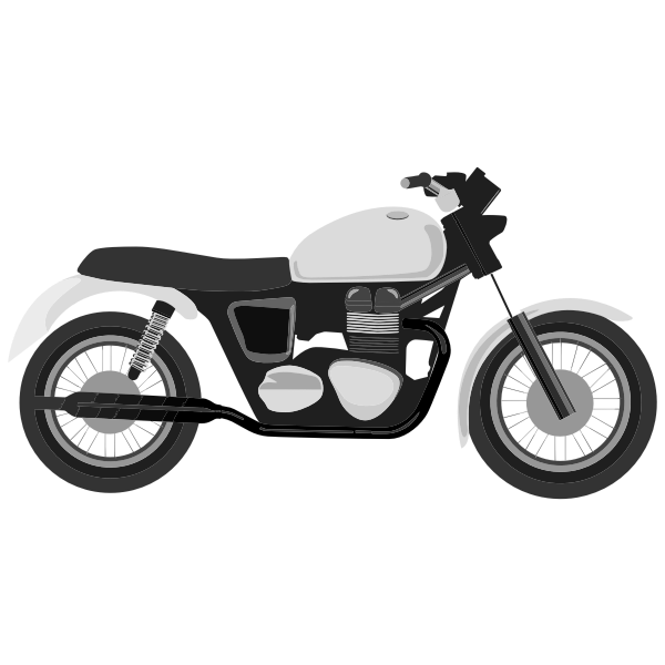 SVG Grayscale motorcycle