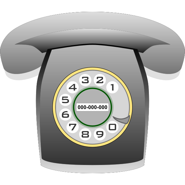 SVG Grayscale rotary phone vector graphics
