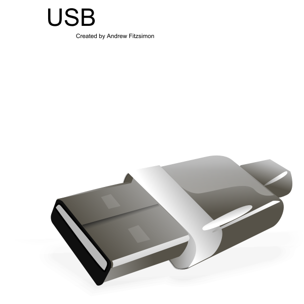 SVG Grayscale USB plug vector image