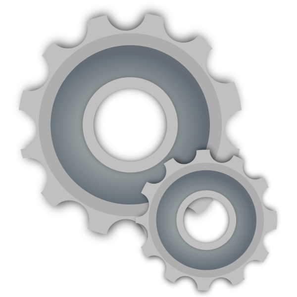 SVG Grayscale vector illustration of gear mechanics