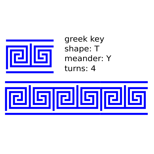 SVG greek key T shape4 turnsmeanderlines