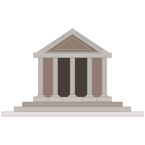 SVG Greek Parthenon brown model vector illustration