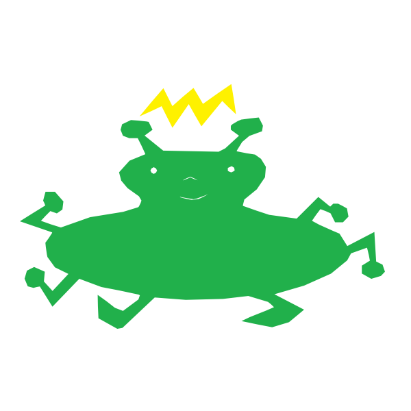 SVG Green alien cartoon character