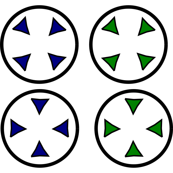 SVG Green and blue focus dots vector image