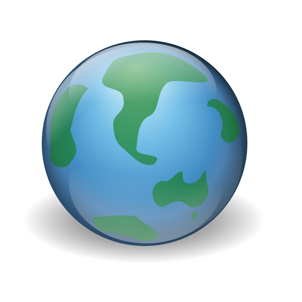 SVG Green and blue world globe vector illustration