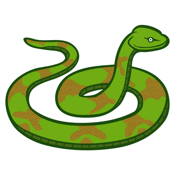 SVG Green and brown color snake line art vector illustration