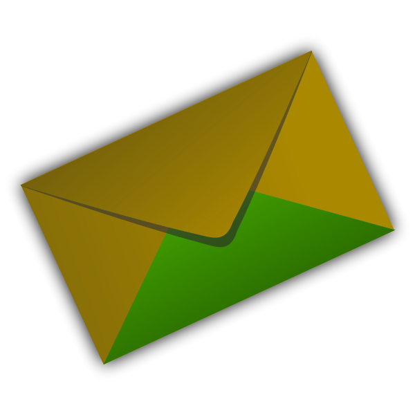 SVG Green and brown envelope vector drawing