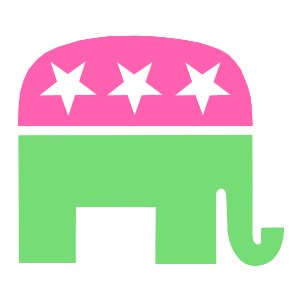 SVG Green and pink elephant