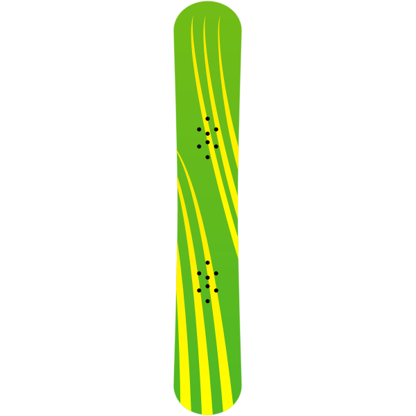 SVG Green and yellow snowboard vector clip art