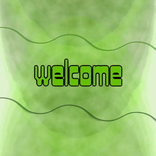SVG Green background with text Welcome