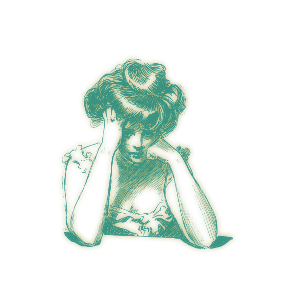 SVG Green blurry sad girl