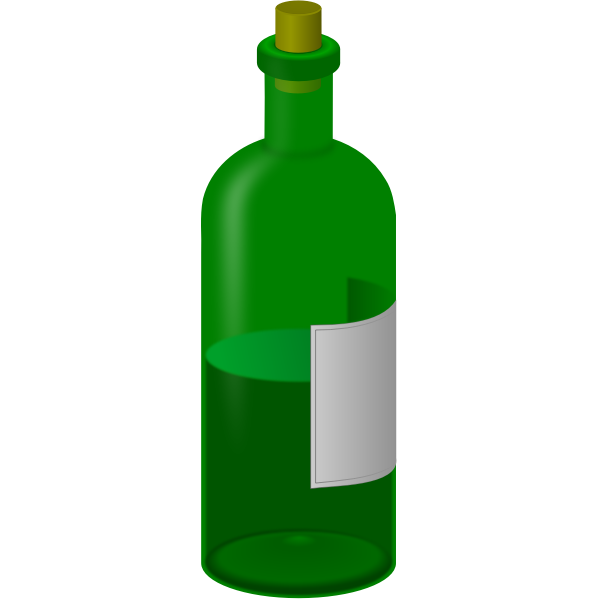 SVG Green bottle with label vector