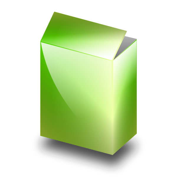 SVG Green box in 3D vector image