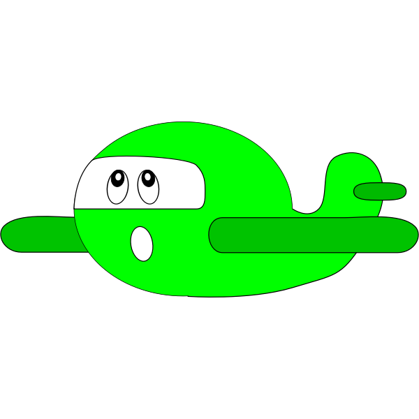 SVG Green cartoon airplane