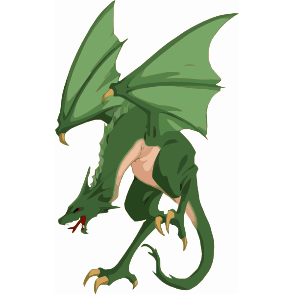 SVG Green cartoon dragon