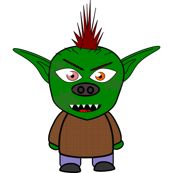 SVG Green cartoon goblin
