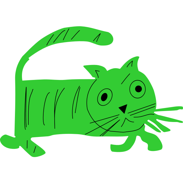 SVG Green Cat Caricature