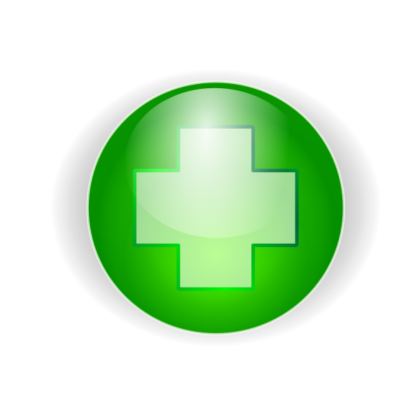 SVG green cross button
